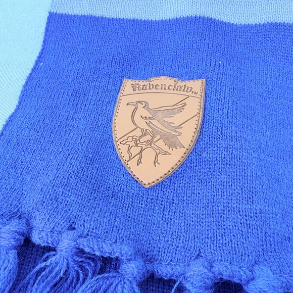 Harry Potter Ravenclaw Scarf Wizarding World Adult Knit Blue Grey Fringe New - Picture 2 of 5